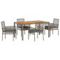 vidaXL Set da Pranzo da Giardino 5 Pezzi con Cuscini Grigio Polyrattan