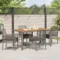 vidaXL Set da Pranzo da Giardino 5 Pezzi con Cuscini Grigio Polyrattan