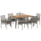 vidaXL Set da Pranzo Giardino 7 Pezzi con Cuscini Grigi in Polyrattan vidaXL Set da Pranzo Giardino 7 Pezzi con Cuscini Grigi in Polyrattan