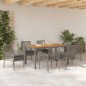 vidaXL Set da Pranzo Giardino 7 Pezzi con Cuscini Grigi in Polyrattan vidaXL Set da Pranzo Giardino 7 Pezzi con Cuscini Grigi in Polyrattan
