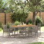 vidaXL Set Pranzo Giardino in 7 Pezzi con Cuscini Grigio in Polyrattan vidaXL Set Pranzo Giardino in 7 Pezzi con Cuscini Grigio in Polyrattan