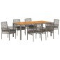 vidaXL Set Pranzo Giardino in 7 Pezzi con Cuscini Grigio in Polyrattan vidaXL Set Pranzo Giardino in 7 Pezzi con Cuscini Grigio in Polyrattan