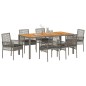vidaXL Set Pranzo Giardino in 7 Pezzi con Cuscini Grigio in Polyrattan vidaXL Set Pranzo Giardino in 7 Pezzi con Cuscini Grigio in Polyrattan