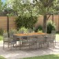 vidaXL Set da Pranzo da Giardino 9 Pezzi con Cuscini Grigio Rattan Polimerico vidaXL Set da Pranzo da Giardino 9 Pezzi con Cuscini Grigio Rattan Polimerico