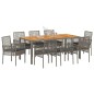 vidaXL Set da Pranzo da Giardino 9 Pezzi con Cuscini Grigio Rattan Polimerico vidaXL Set da Pranzo da Giardino 9 Pezzi con Cuscini Grigio Rattan Polimerico
