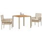 vidaXL Set da pranzo da giardino 3 pezzi con cuscini beige polyrattan vidaXL Set da pranzo da giardino 3 pezzi con cuscini beige polyrattan