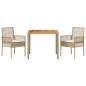 vidaXL Set da pranzo da giardino 3 pezzi con cuscini beige polyrattan vidaXL Set da pranzo da giardino 3 pezzi con cuscini beige polyrattan