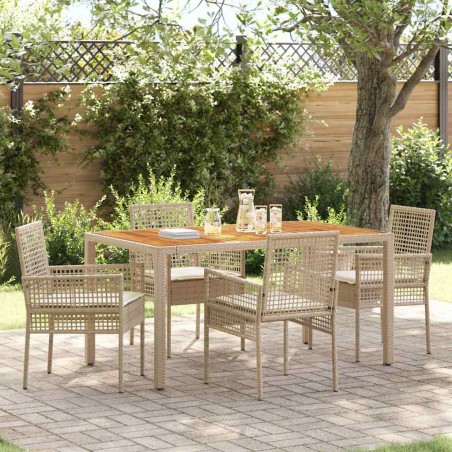 vidaXL Set da pranzo giardino 5 pezzi con cuscini beige in polyrattan