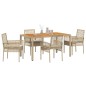 vidaXL Set da pranzo giardino 5 pezzi con cuscini beige in polyrattan