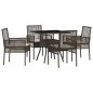 vidaXL Set da Pranzo da Giardino a 5 Pezzi Rattan Polyrattan Marrone vidaXL Set da Pranzo da Giardino a 5 Pezzi Rattan Polyrattan Marrone
