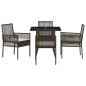 vidaXL Set da Pranzo da Giardino a 5 Pezzi Rattan Polyrattan Marrone vidaXL Set da Pranzo da Giardino a 5 Pezzi Rattan Polyrattan Marrone