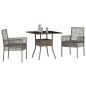 vidaXL Set da Pranzo Giardino 3 Pezzi Grigio in Polyrattan vidaXL Set da Pranzo Giardino 3 Pezzi Grigio in Polyrattan