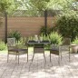 vidaXL Set da Pranzo Giardino 3 Pezzi Grigio in Polyrattan vidaXL Set da Pranzo Giardino 3 Pezzi Grigio in Polyrattan