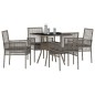 vidaXL Set da pranzo da giardino da 5 pezzi Grigio in rattan poliolefinico