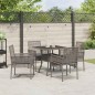 vidaXL Set da pranzo da giardino da 5 pezzi Grigio in rattan poliolefinico