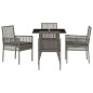 vidaXL Set da pranzo da giardino da 5 pezzi Grigio in rattan poliolefinico