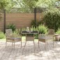 vidaXL Set da pranzo per giardino 3 pezzi Beige Polirattan