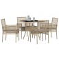 vidaXL Set da Pranzo da Giardino 5 Pezzi Beige Rattan Sintetico vidaXL Set da Pranzo da Giardino 5 Pezzi Beige Rattan Sintetico
