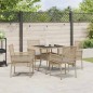 vidaXL Set da Pranzo da Giardino 5 Pezzi Beige Rattan Sintetico vidaXL Set da Pranzo da Giardino 5 Pezzi Beige Rattan Sintetico