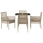 vidaXL Set da Pranzo da Giardino 5 Pezzi Beige Rattan Sintetico vidaXL Set da Pranzo da Giardino 5 Pezzi Beige Rattan Sintetico