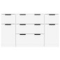 Set di Credenze 3 pz Bianco Lucido in Legno Multistrato Set di Credenze 3 pz Bianco Lucido in Legno Multistrato