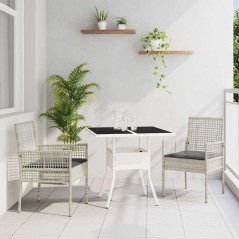 vidaXL Set da Pranzo da Giardino 3 Pezzi Grigio Chiaro in Poly Rattan
