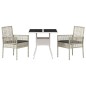 vidaXL Set da Pranzo da Giardino 3 Pezzi Grigio Chiaro in Poly Rattan