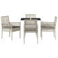 vidaXL Set da Pranzo da Giardino 5 Pezzi Grigio Chiaro Rattan Poly