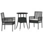 vidaXL Set Pranzo Giardino 3 Pezzi Nero Polyrattan vidaXL Set Pranzo Giardino 3 Pezzi Nero Polyrattan