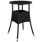 vidaXL Set Pranzo Giardino 3 Pezzi Nero Polyrattan vidaXL Set Pranzo Giardino 3 Pezzi Nero Polyrattan