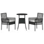 vidaXL Set Pranzo Giardino 3 Pezzi Nero Polyrattan vidaXL Set Pranzo Giardino 3 Pezzi Nero Polyrattan