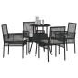 vidaXL Set Pranzo Giardino 5 Pezzi Nero Polirattan