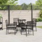 vidaXL Set Pranzo Giardino 5 Pezzi Nero Polirattan
