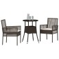 vidaXL Set da Pranzo da Giardino 3 Pezzi Marrone in Rattan Polietilene vidaXL Set da Pranzo da Giardino 3 Pezzi Marrone in Rattan Polietilene