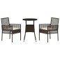 vidaXL Set da Pranzo da Giardino 3 Pezzi Marrone in Rattan Polietilene vidaXL Set da Pranzo da Giardino 3 Pezzi Marrone in Rattan Polietilene