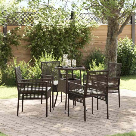 vidaXL Set da Pranzo da Giardino 5 Pezzi Marrone Polyrattan