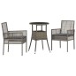 vidaXL Set da pranzo da giardino 3 pezzi Grigio in rattan sintetico vidaXL Set da pranzo da giardino 3 pezzi Grigio in rattan sintetico