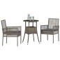 vidaXL Set da pranzo da giardino 3 pezzi Grigio in rattan sintetico vidaXL Set da pranzo da giardino 3 pezzi Grigio in rattan sintetico