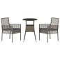 vidaXL Set da pranzo da giardino 3 pezzi Grigio in rattan sintetico vidaXL Set da pranzo da giardino 3 pezzi Grigio in rattan sintetico