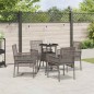 vidaXL Set da Pranzo da Giardino 5 Pezzi Grigio Polyrattan vidaXL Set da Pranzo da Giardino 5 Pezzi Grigio Polyrattan