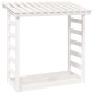 Portalegna Bianco 108x64,5x110 cm in Legno Massello di Pino Portalegna Bianco 108x64,5x110 cm in Legno Massello di Pino