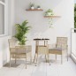 vidaXL Set da Pranzo da Giardino 3 Pezzi Rattan Poliestere Beige vidaXL Set da Pranzo da Giardino 3 Pezzi Rattan Poliestere Beige