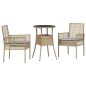 vidaXL Set da Pranzo da Giardino 3 Pezzi Rattan Poliestere Beige vidaXL Set da Pranzo da Giardino 3 Pezzi Rattan Poliestere Beige