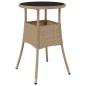 vidaXL Set da Pranzo da Giardino 3 Pezzi Rattan Poliestere Beige vidaXL Set da Pranzo da Giardino 3 Pezzi Rattan Poliestere Beige