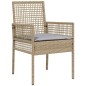 vidaXL Set da Pranzo da Giardino 3 Pezzi Rattan Poliestere Beige vidaXL Set da Pranzo da Giardino 3 Pezzi Rattan Poliestere Beige