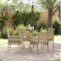 vidaXL Set da Pranzo da Giardino Beige in Polyrattan 5 Pezzi vidaXL Set da Pranzo da Giardino Beige in Polyrattan 5 Pezzi