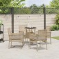 vidaXL Set da Pranzo da Giardino Beige in Polyrattan 5 Pezzi vidaXL Set da Pranzo da Giardino Beige in Polyrattan 5 Pezzi