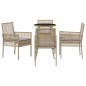 vidaXL Set da Pranzo da Giardino Beige in Polyrattan 5 Pezzi vidaXL Set da Pranzo da Giardino Beige in Polyrattan 5 Pezzi
