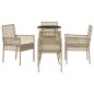 vidaXL Set da Pranzo da Giardino a 5 Pezzi in Rattan Poliestere Beige