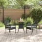 vidaXL Set da Pranzo da Giardino 3 Pezzi Nero Polyrattan